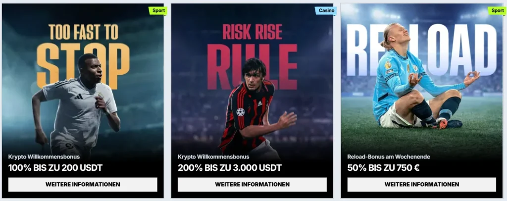 Zoccer Casino Krypto Willkommensbonus und Reload Aktionen mit Sport und Casino Angeboten